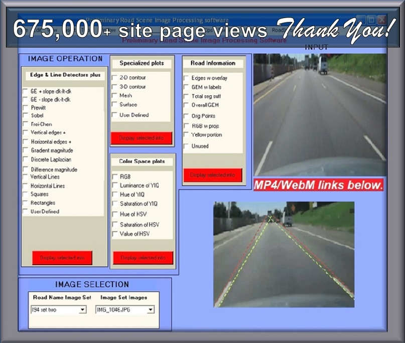 Potential graphical user interface for the Preliminary Road Scene Image Processing Software